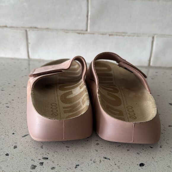 Ecco 2nd Cozmo Blush Pink Slide Sandals Nubuck Leather Casual Minimalist Size 37 - Picture 6 of 8